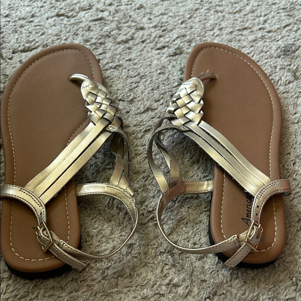 Annie Metallic Braided Sandals